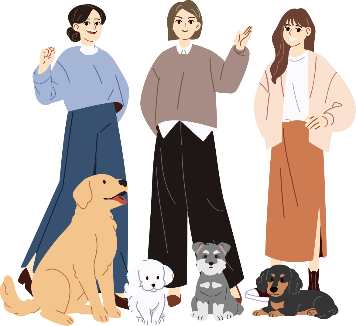 chit-etto Pet スタッフとペットのイラスト